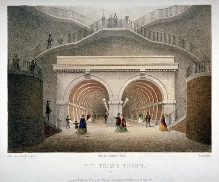 Framed Print : View of the Thames Tunnel Entrance, London Print, 1854