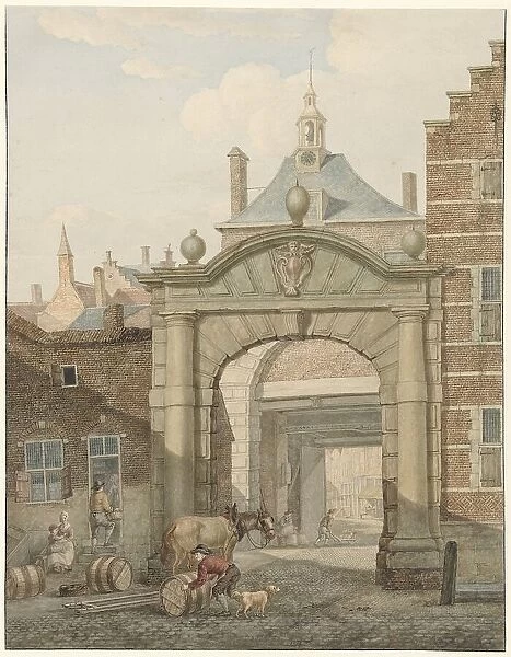 View through a gate in Dordrecht, 1819. Creator: Johannes van Lexmond