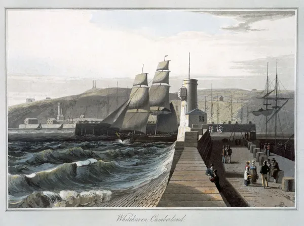 Whitehaven, Cumberland, 1814-1825. Artist: William Daniell