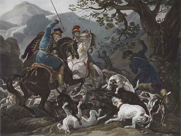 The Wild Boar Hunting in Poland, 1830s