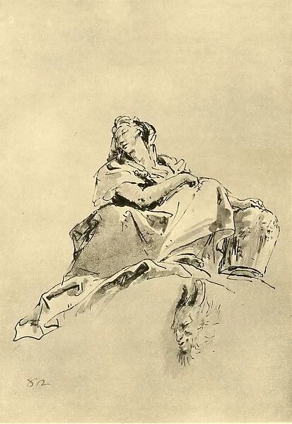 Young Woman sitting, holding a Jug by her side, mid 18th century, (1928). Artist