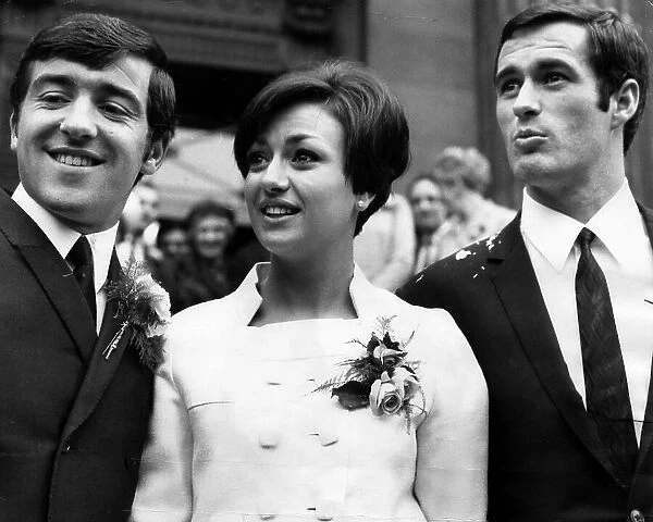 Arsenal's George Graham marrying Marie Zia accompanied by Best Man Terry Venables of Spurs 1967