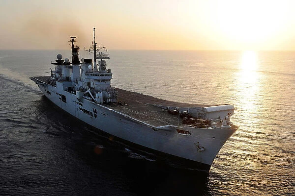 HMS Illustrious at sea during Cougar 2013.