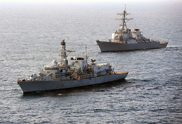 HMS Portland with USS Mahan