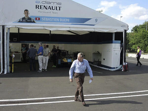 Formula E. Jean Todt (FRA) President of the FIA leaves the eDams garage
