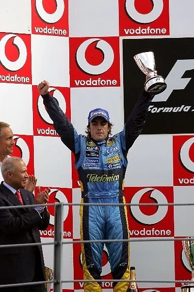 Formula One World Championship: Second place Fernando Alonso Renault on the podium