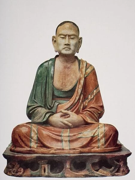A Buddhist Apostle, Tang Dynasty, A. D. 618-906. Porcelain Statue In British Museum. From The Book The Outline Of History By H. G. Wells Volume 1, Published 1920