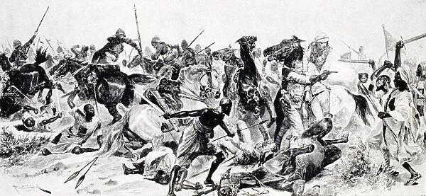 Charge Of The 21St Lancers At Omdurman After Drawing By R. Caton Woodville In Illustrated London News September 24 1898 From A Roving Commission By Winston S. Churchill Published By Scribners 1930