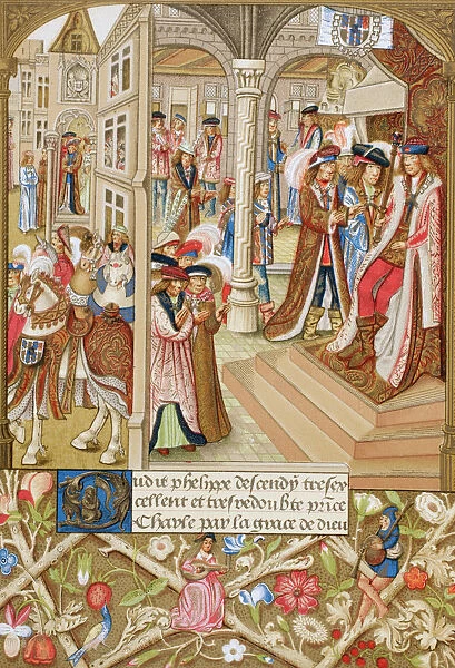 Charles The Bold, Duke Of Burgundy, 1433-1477, Seated On His Throne And Attended By His Barons And Councillors. After A 15Th Century Manuscript, Abridged Chronicles Of Burgundy. From Military And Religious Life In The Middle Ages By Paul Lacroix Published London Circa 1880