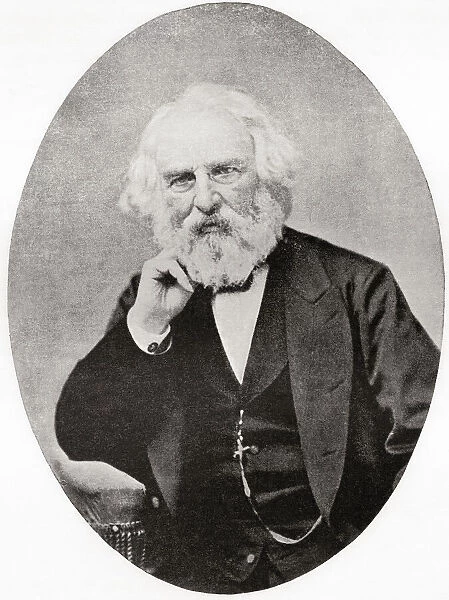 Henry Wadsworth Longfellow, 1807 - 1882. American poet and educator. From International Library of Famous Literature, published c. 1900