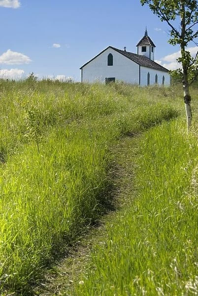 Little Church On The Canadian Prairies; Morley, Alberta, Canada