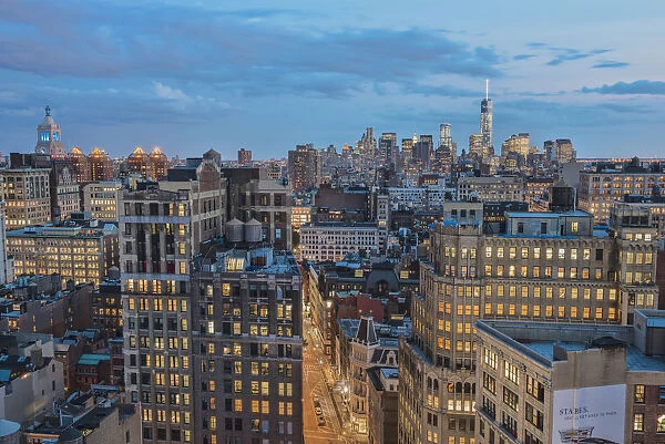 Lower Manhattan At Twilight; New York City, New York, United States Of America