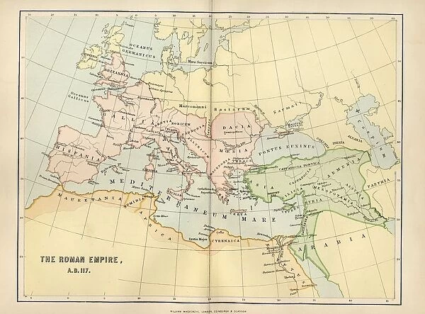 Map Of The Roman Empire In Ad 117 From The National Encyclopaedia Published By William Mackenzie London Late 19Th Century