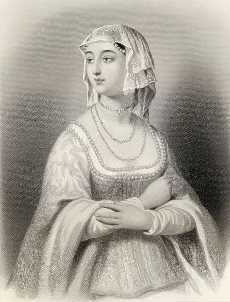 Margaret Of Anjou, 1429-1482. French Queen Of King Henry Vi Of England. Engraved By W. H. Mote After G Staal. From The Book World Noted Women By Mary Cowden Clarke, Published 1858