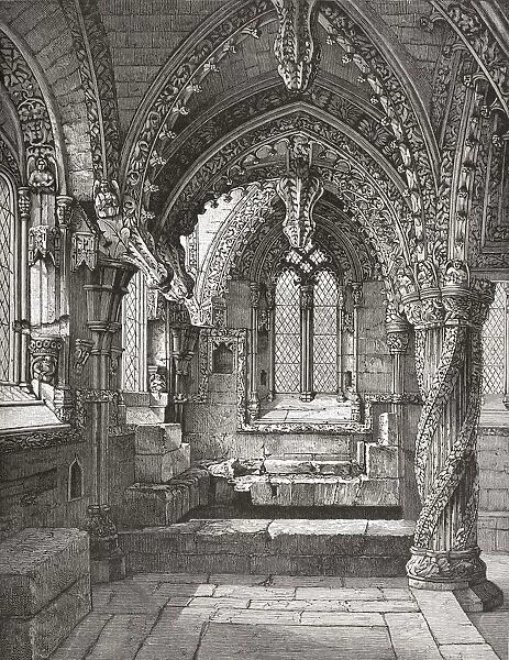 South-East Corner Of Lady Chapel, Rosslyn, Roslin, Midlothian, Scotland As It Was In The 19Th Century. From The Book Short History Of The English People By J. R. Green, Published London 1893
