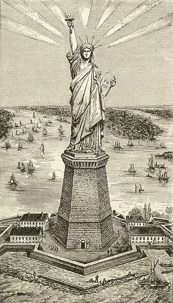 Statue Of Liberty, New York, United States Of America Soon After Its Dedication On October 28, 1886. From El Museo Popular Published Madrid, 1887