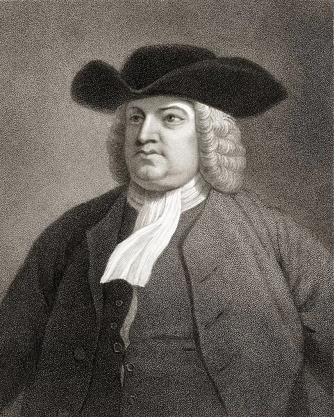 William Penn 1644-1718. English Quaker Leader. From The Book 'Gallery Of Portraits'Published London 1833