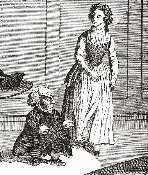 Wybrand Lolkes, 1730 - 1800, With His Wife. Dutch Dwarf And Jeweller. From The Strand Magazine Published 1894