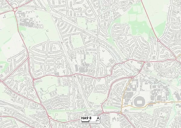 Brent HA9 8 Map. Postcode Sector Map of Brent HA9 8