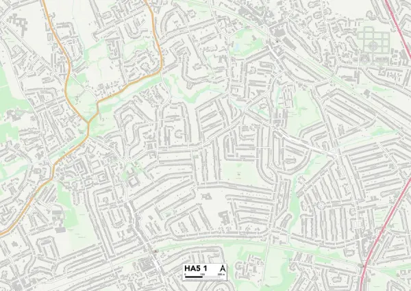 Harrow HA5 1 Map. Postcode Sector Map of Harrow HA5 1
