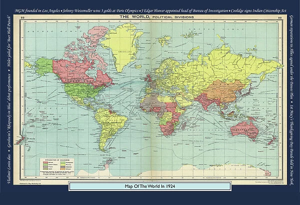 Historical World Events map 1924 US version