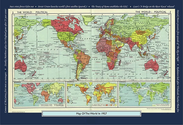 Historical World Events map 1957 UK version