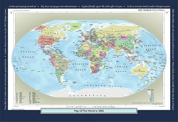 Historical World Events map 2005 UK version