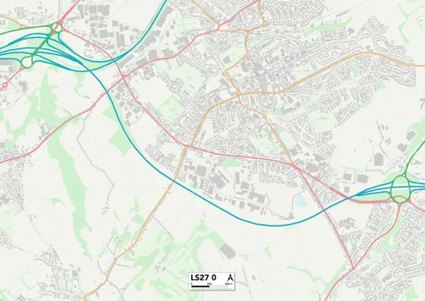Leeds LS27 0 Map. Postcode Sector Map of Leeds LS27 0