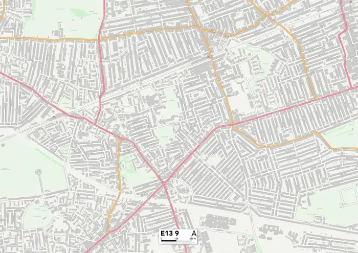 Framed Print : Newham E13 9 Print Map Sector Framed Print : Newham E13 9 Print Map Sector