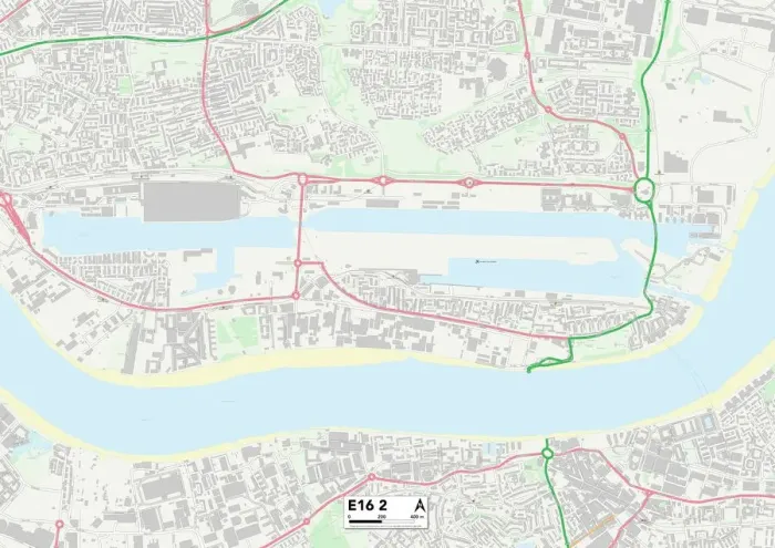 Framed Print : Newham E16 2 Postcode Sector Print Map Framed Print : Newham E16 2 Postcode Sector Print Map