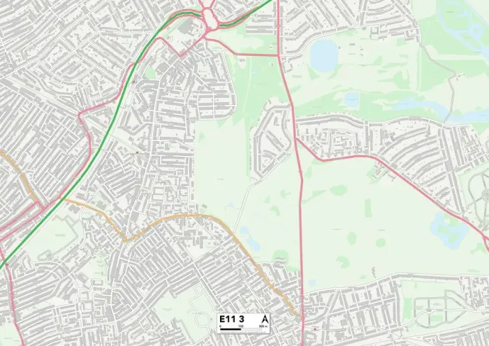 Framed Print : Waltham Forest E11 3 Print Map Framed Print : Waltham Forest E11 3 Print Map