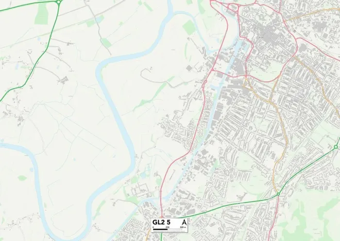 Framed Print : Gloucester GL2 5 Print Postcode Sector Map Framed Print : Gloucester GL2 5 Print Postcode Sector Map