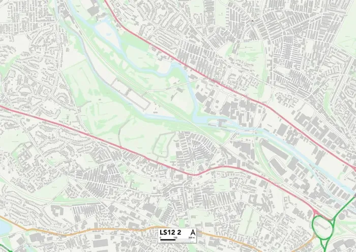 Framed Print : Leeds LS12 2 Print Map Sector Framed Print : Leeds LS12 2 Print Map Sector
