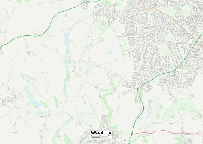 Framed Print : Wolverhampton WV4 4 Print Map Sector Framed Print : Wolverhampton WV4 4 Print Map Sector