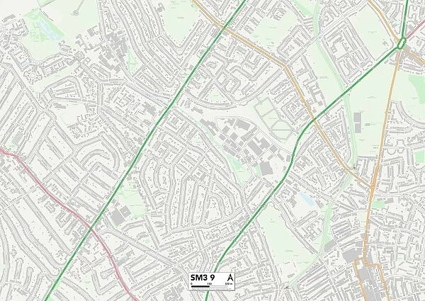 Sutton SM3 9 Map. Postcode Sector Map of Sutton SM3 9