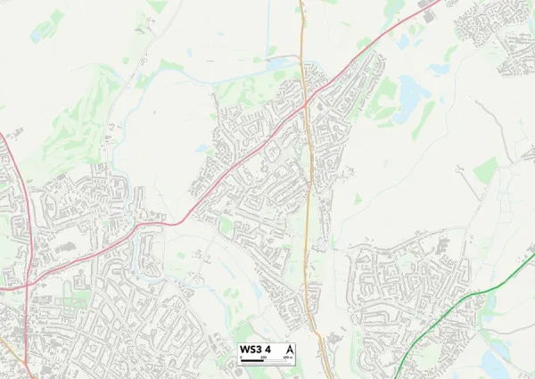 Walsall WS3 4 Map. Postcode Sector Map of Walsall WS3 4