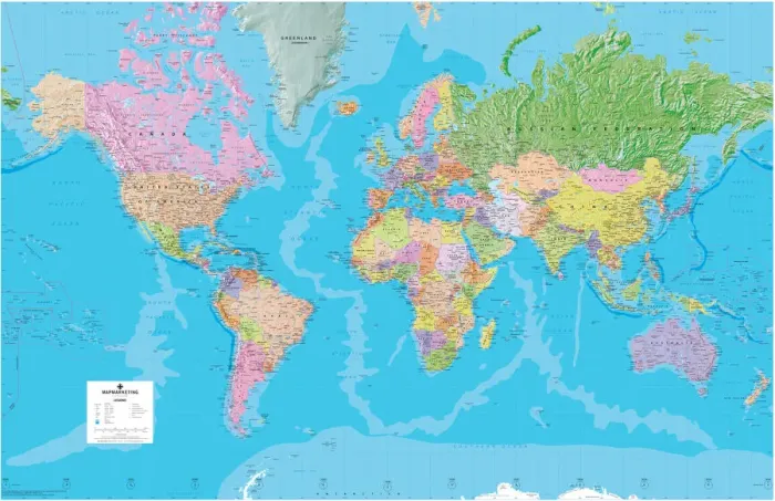 Framed Print : Extra-Large World Map Print