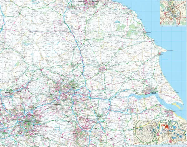 Yorkshire County Road Map