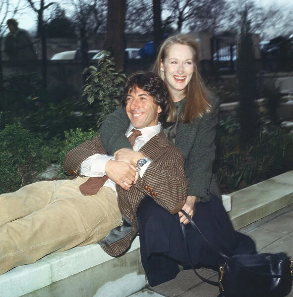 Actor Dustin Hoffman with actress Meryl Streep who star together in the film '