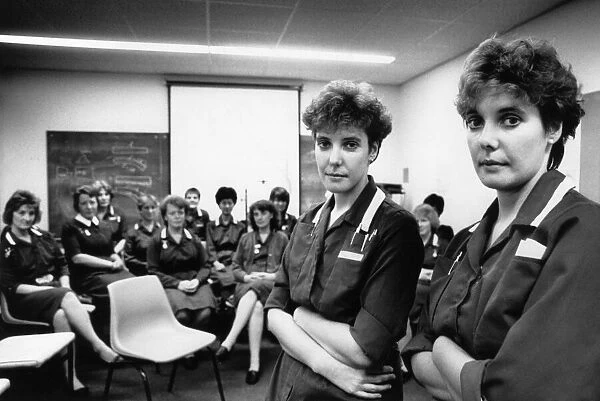 Addenbrookes Hospital Nurses, front of picture, twins Denise Kosh and Shian Harper