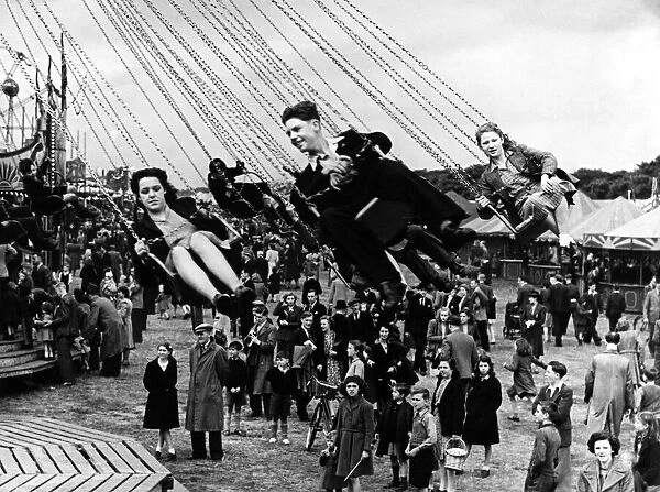 The aerial chair ride at the Hoppings fair, held on the Town Moor in Newcastle upon Tyne
