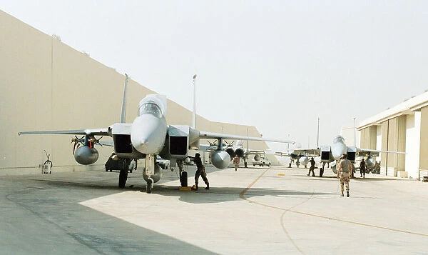 US Air Force F16 at Dhahran Air Base, Saudi Arabia, September 1990