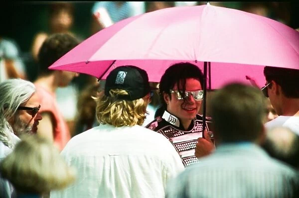 American pop singer Michael Jackson during a walkabout in Budapest, Hungary