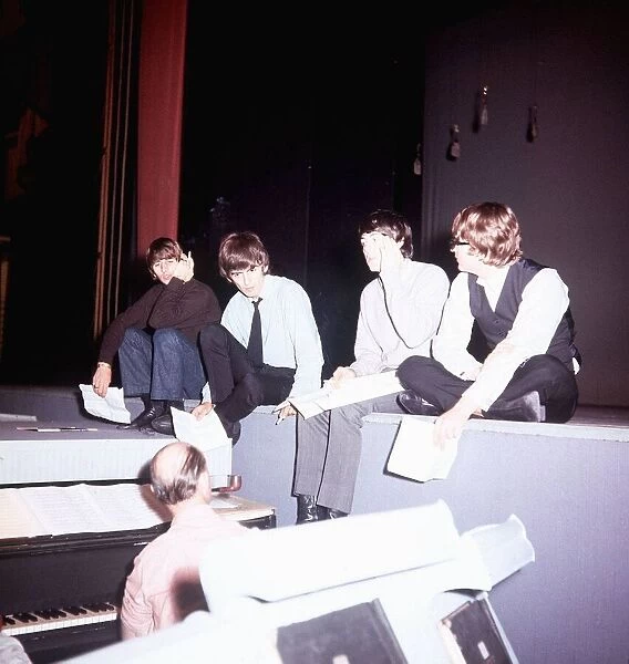 The Beatles rehearsing at London Palladium July 1964 for night of a 100 stars