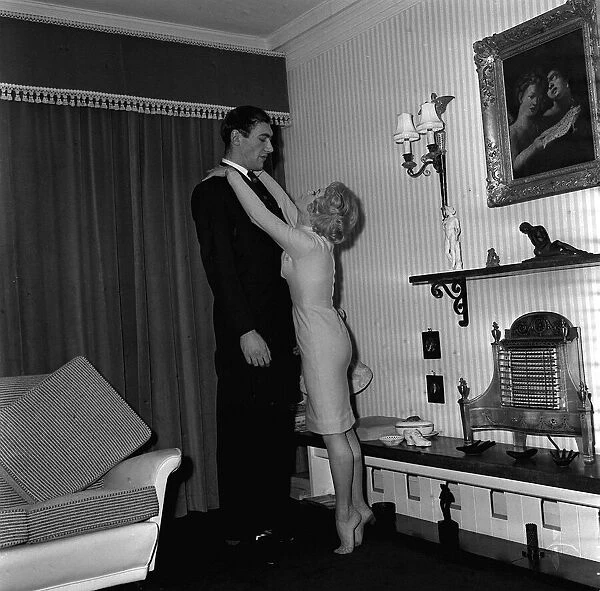 Bernard Bresslaw 1959 with Vera Day Pop-eyed comic actor Bernard Bresslaw