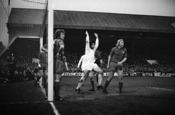 Birmingham City footballer Bob Latchford heads the winning goal past Leyton Orient