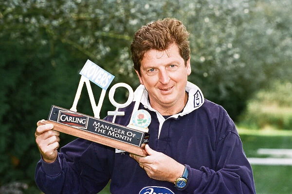 Blackburn Rovers manager Roy Hodgson with the Carling Manager of the Month Award