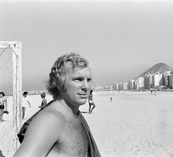 Bobby Moore, pictured on holiday, Copacabana Beach, Rio de Janeiro, Brazil