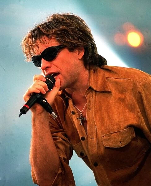 Bon Jovi pop group in concert at Ibrox football stadium Glasgow