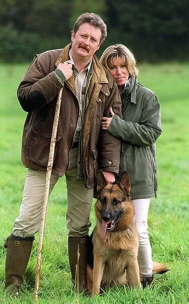 Charlie Lawson Actor with wife Ellie Lawson September 1999 with pet dog called